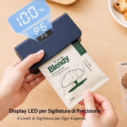 Display LED per sigillatura di precisione: 6 livelli di sigillatura per ogni esigenza